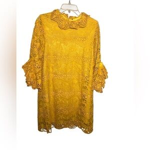 3 x $50 Yellow Lace Midi sheath Dress size L